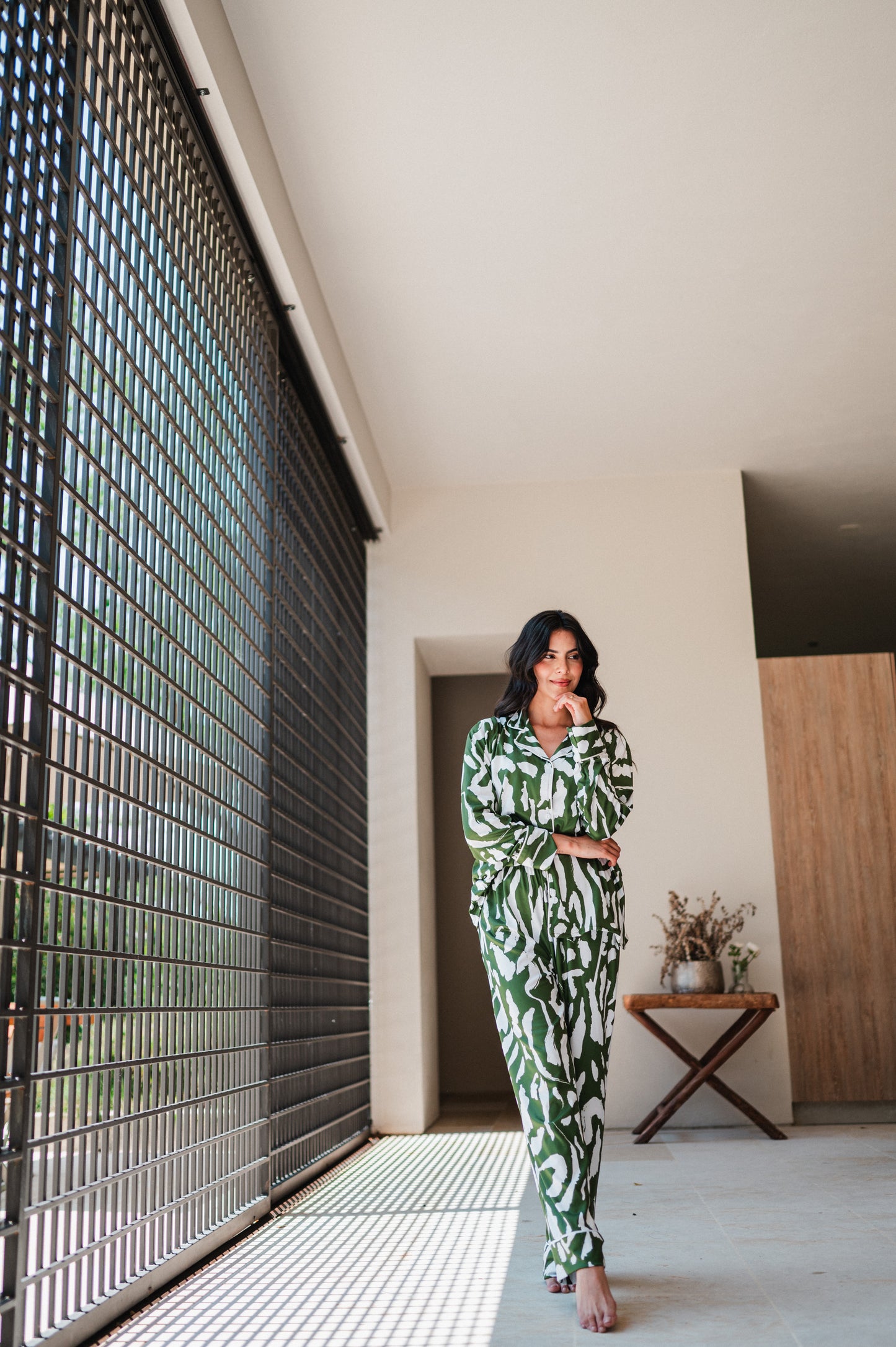 Trazos en Verde - Camisa Manga Larga y Pantalon