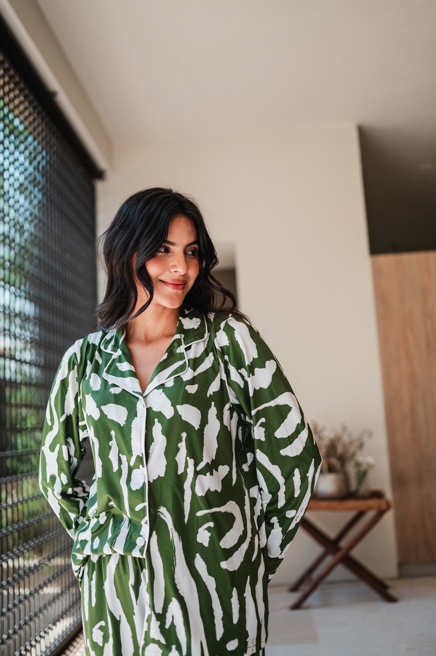 Trazos en Verde - Camisa Manga Larga y Pantalon