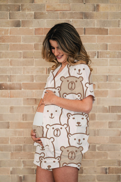 White Bear - Camisa Manga Corta y Short Maternidad