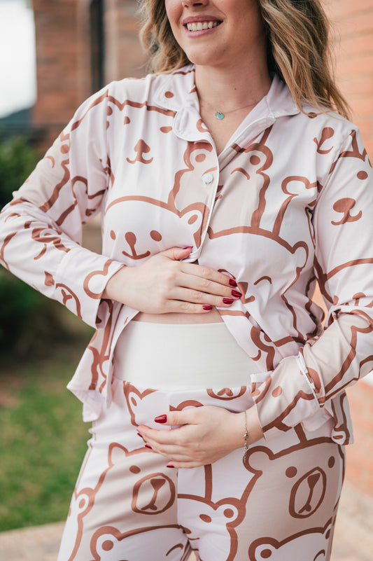 White Bear - Camisa Manga Larga y Pantalon Maternidad
