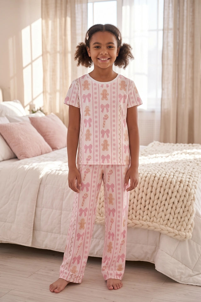 Navidad Rosa Kids - Manga Corta y Pantalon