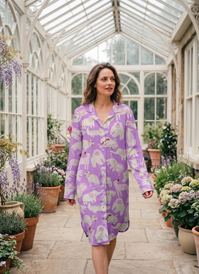 Jungle Animals Lilac - Camison