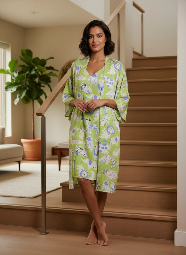 Jungle Animals Lemon  - Bata y Kimono