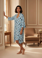 Pinguinos Celeste - Bata y Kimono