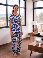 Jungle Animals Blue - Cuello redondo manga corta + pantalon