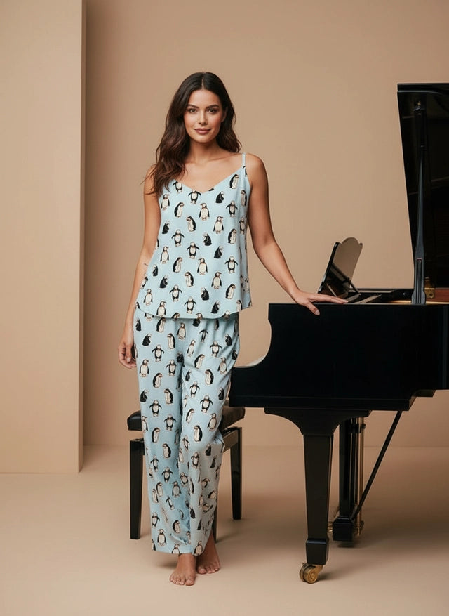 Pinguinos Celeste- Tiritas + pantalon