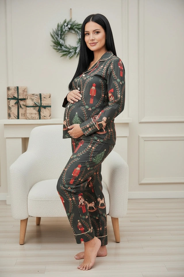 Cacanueces Verde  Maternidad- Manga Larga + Pantalon