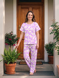 Jungle Animals Lilac - Cuello redondo manga corta + pantalon