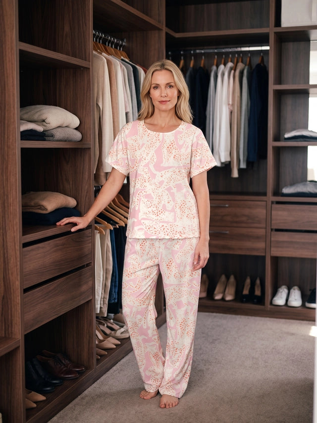 Pink Jaguar - Cuello redondo manga corta + pantalon