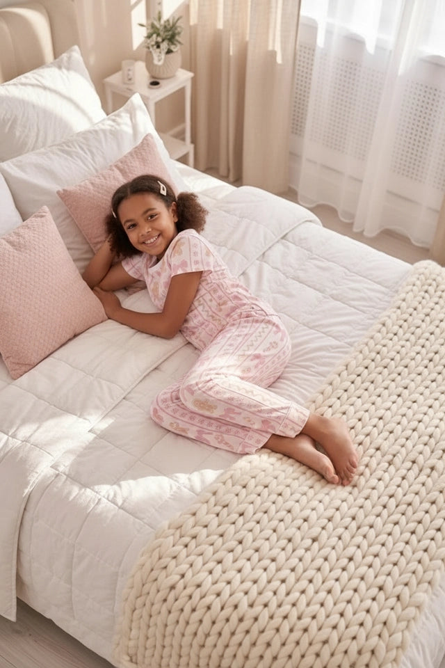 Navidad Rosa Kids - Manga Corta y Pantalon