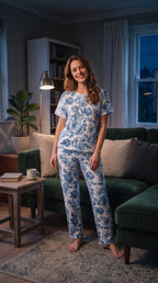 Lirios del Mar - Cuello redondo manga corta + pantalon