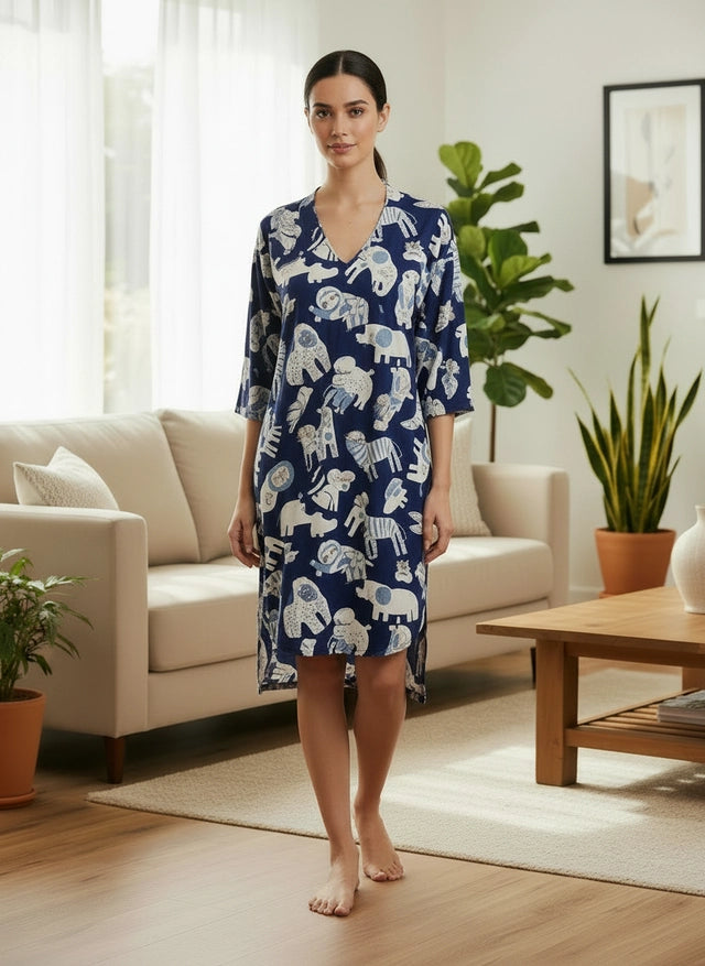 Jungle Animals Blue - Bata y Kimono