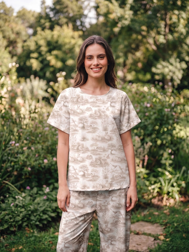 La Granja Ocre- Cuello redondo manga corta + pantalon