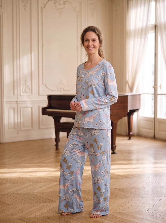 Sueños de Bailarina - Cuello redondo + pantalon ancho