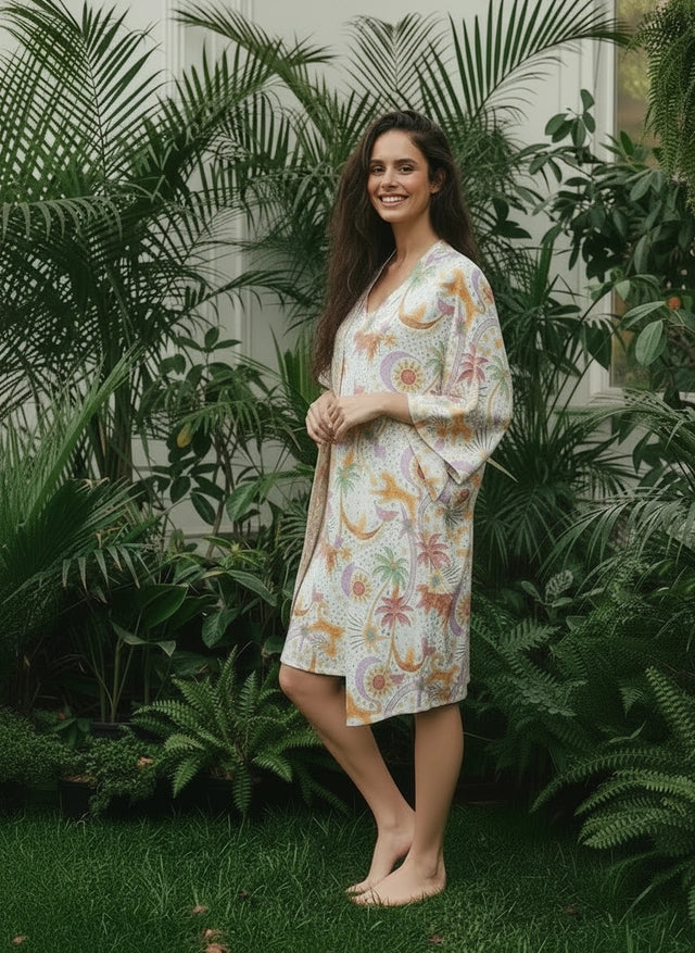 Paradise White - Bata y Kimono