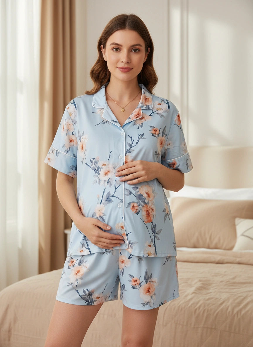 Rosa Silvestre - Manga Corta + Short Maternidad READY TO SHIP