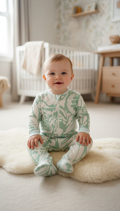 Mariposa Menta - Enterizo Bebe READY TO SHIP