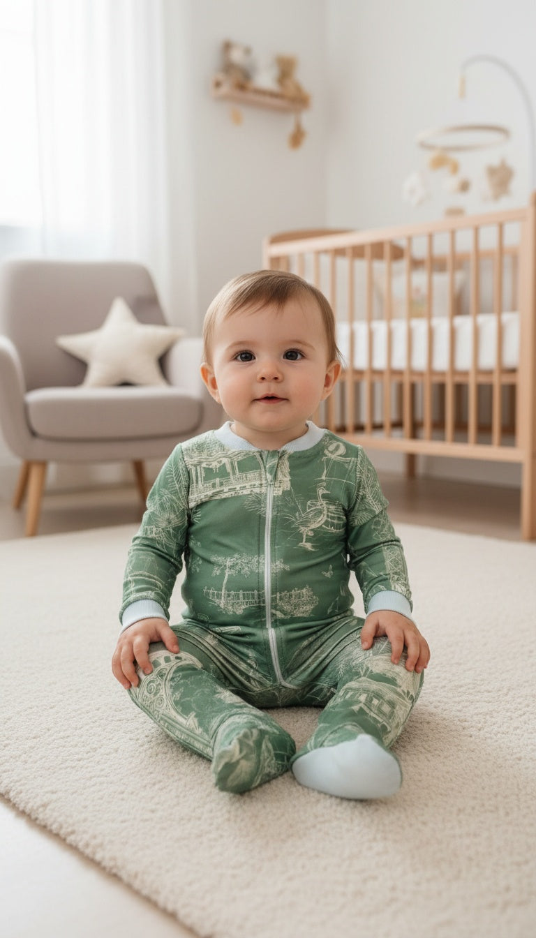 Casita China Verde - Enterizo Bebe READY TO SHIP