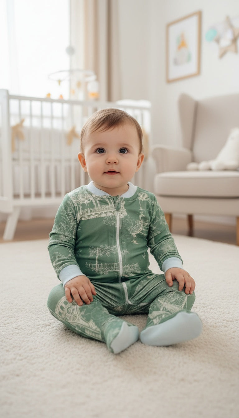 Casita China Verde - Enterizo Bebe READY TO SHIP