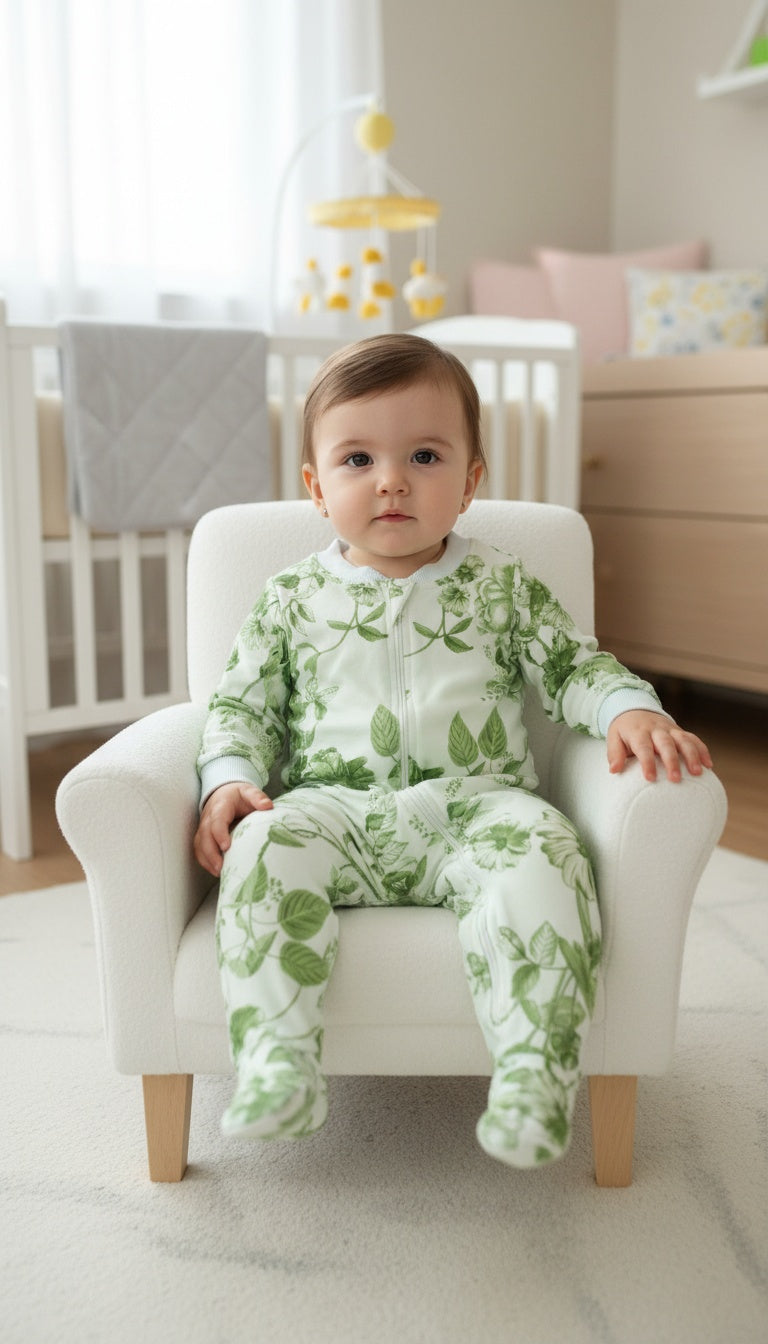 Rosal Verde - Enterizo Bebe READY TO SHIP
