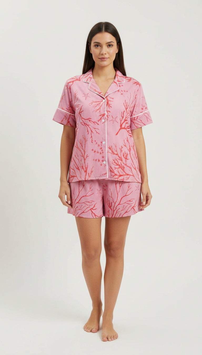 Corales en Rosa - Manga Corta + Short READY TO SHIP