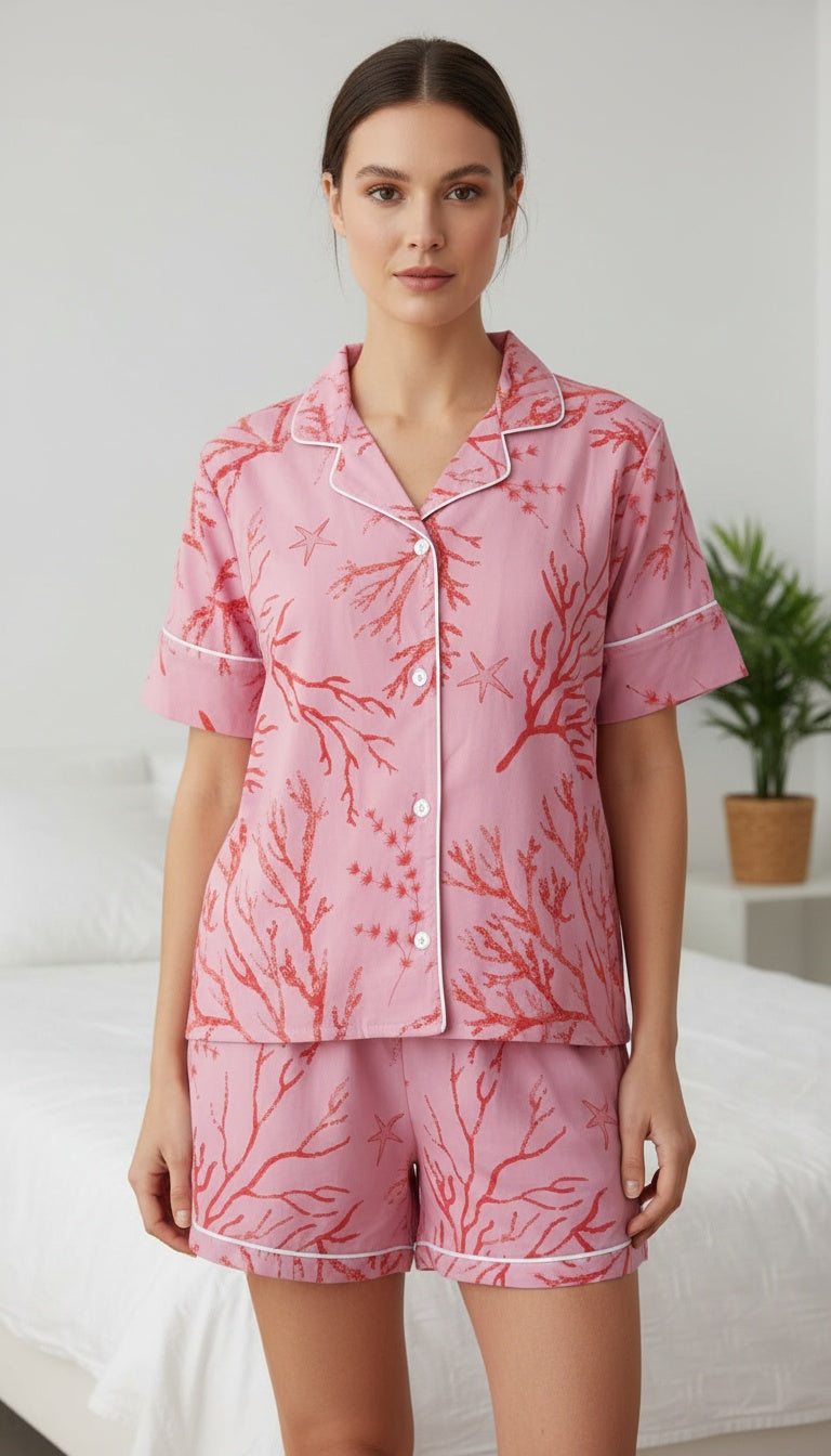Corales en Rosa - Manga Corta + Short READY TO SHIP