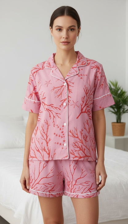 Corales en Rosa - Manga Corta + Short READY TO SHIP