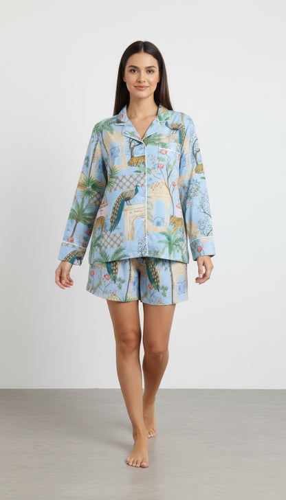 Safari Celeste - Camisa Manga Larga + Short READY TO SHIP