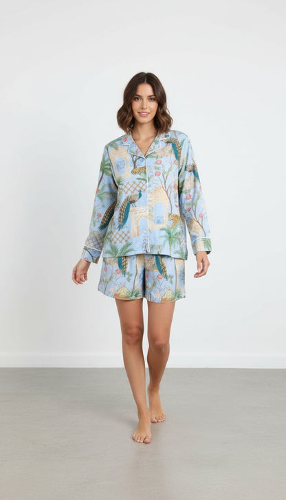Safari Celeste - Camisa Manga Larga + Short READY TO SHIP