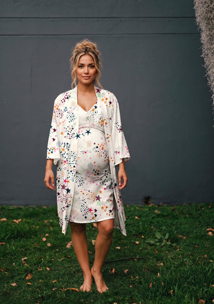 Lluvia de Estrellas - Bata Lactancia y Kimono READY TO SHIP