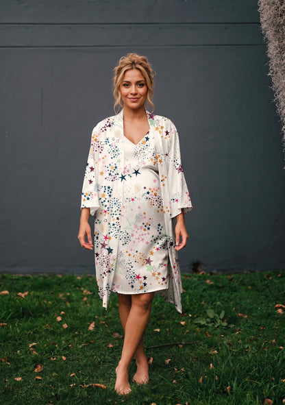 Lluvia de Estrellas - Bata Lactancia y Kimono READY TO SHIP