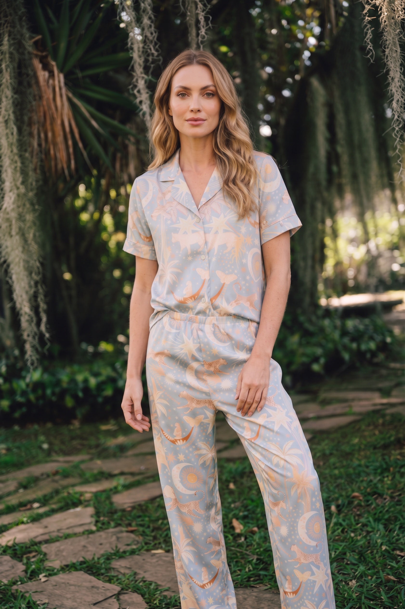 Paradise Blue - Manga Corta y Pantalon READY TO SHIP