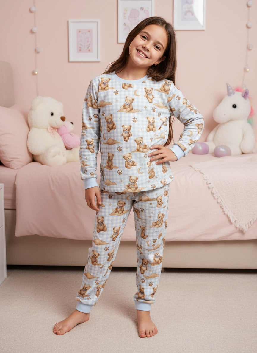 Teddy Blue - Niña: Cuello Redondo + Pantalon READY TO SHIP