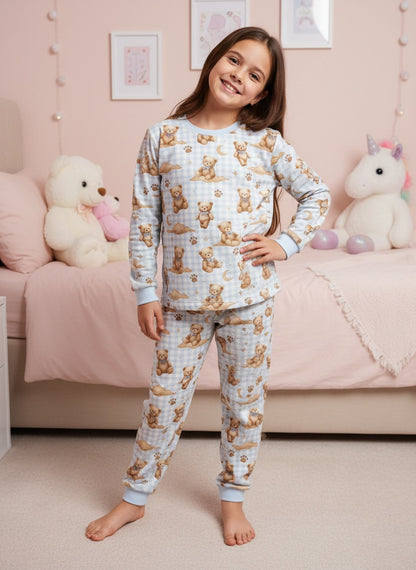 Teddy Blue - Niña: Cuello Redondo + Pantalon READY TO SHIP