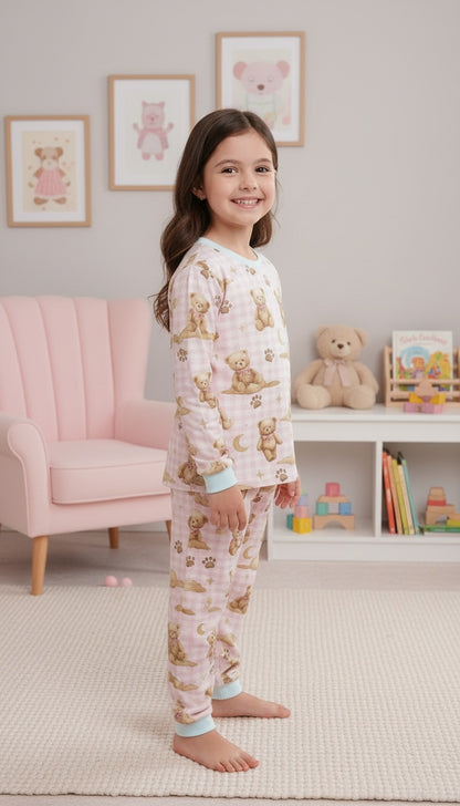 Teddy Pink - Niña: Cuello Redondo + Pantalon READY TO SHIP