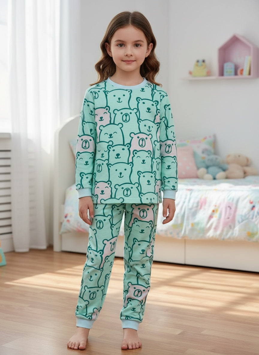 Green Bear - Niña/o: Cuello Redondo + Pantalon READY TO SHIP