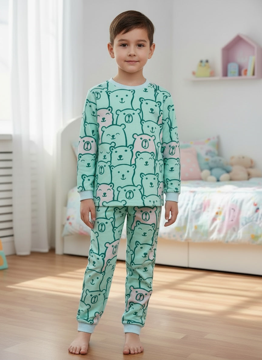 Green Bear - Niña/o: Cuello Redondo + Pantalon READY TO SHIP