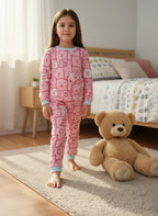 Pink Bear - Niña: Cuello Redondo + Pantalon READY TO SHIP