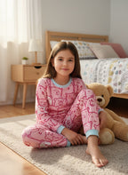 Pink Bear - Niña: Cuello Redondo + Pantalon READY TO SHIP