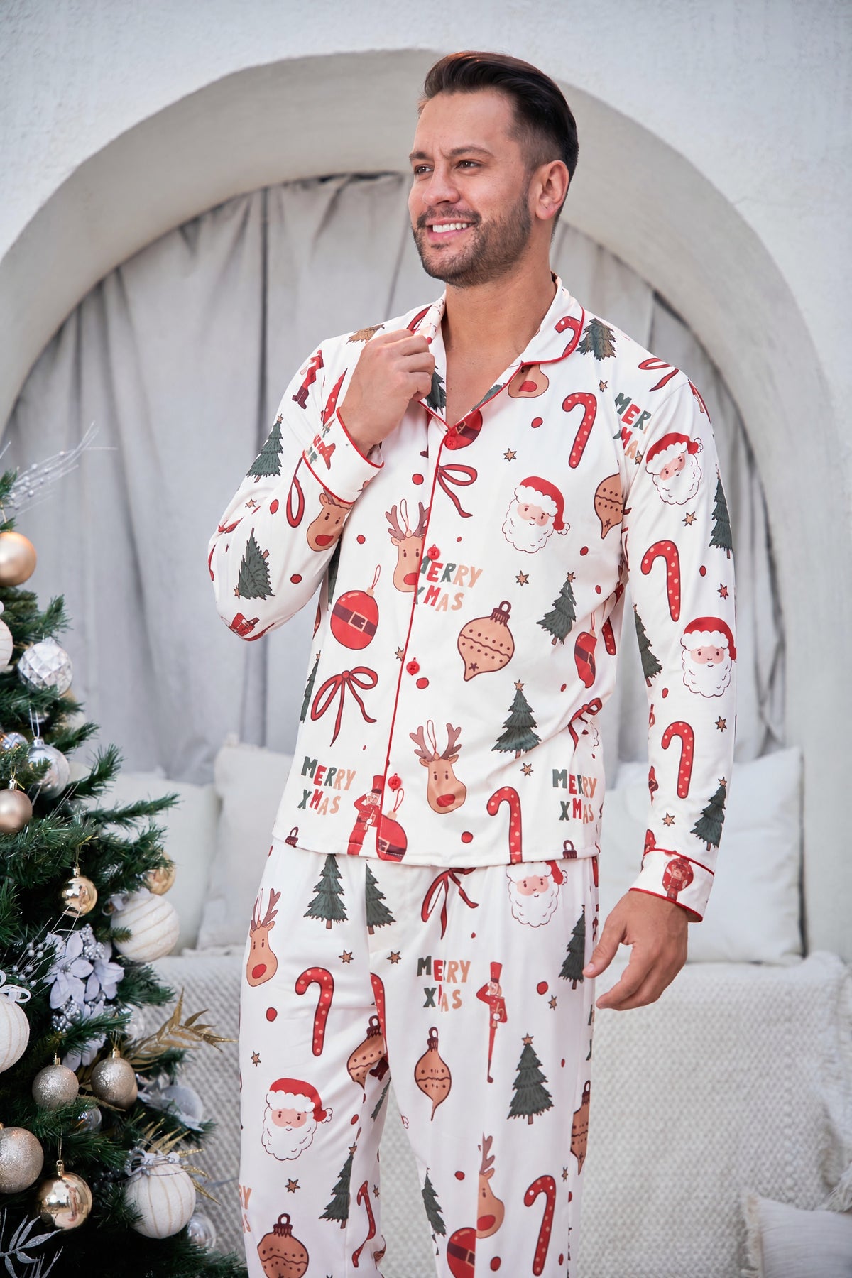 Merry Xmass - HOMBRE: Camisa Manga Larga y Pantalon