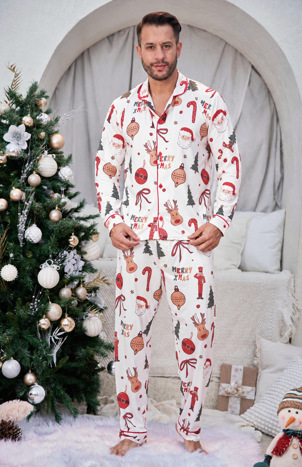 Merry Xmass - HOMBRE: Camisa Manga Larga y Pantalon