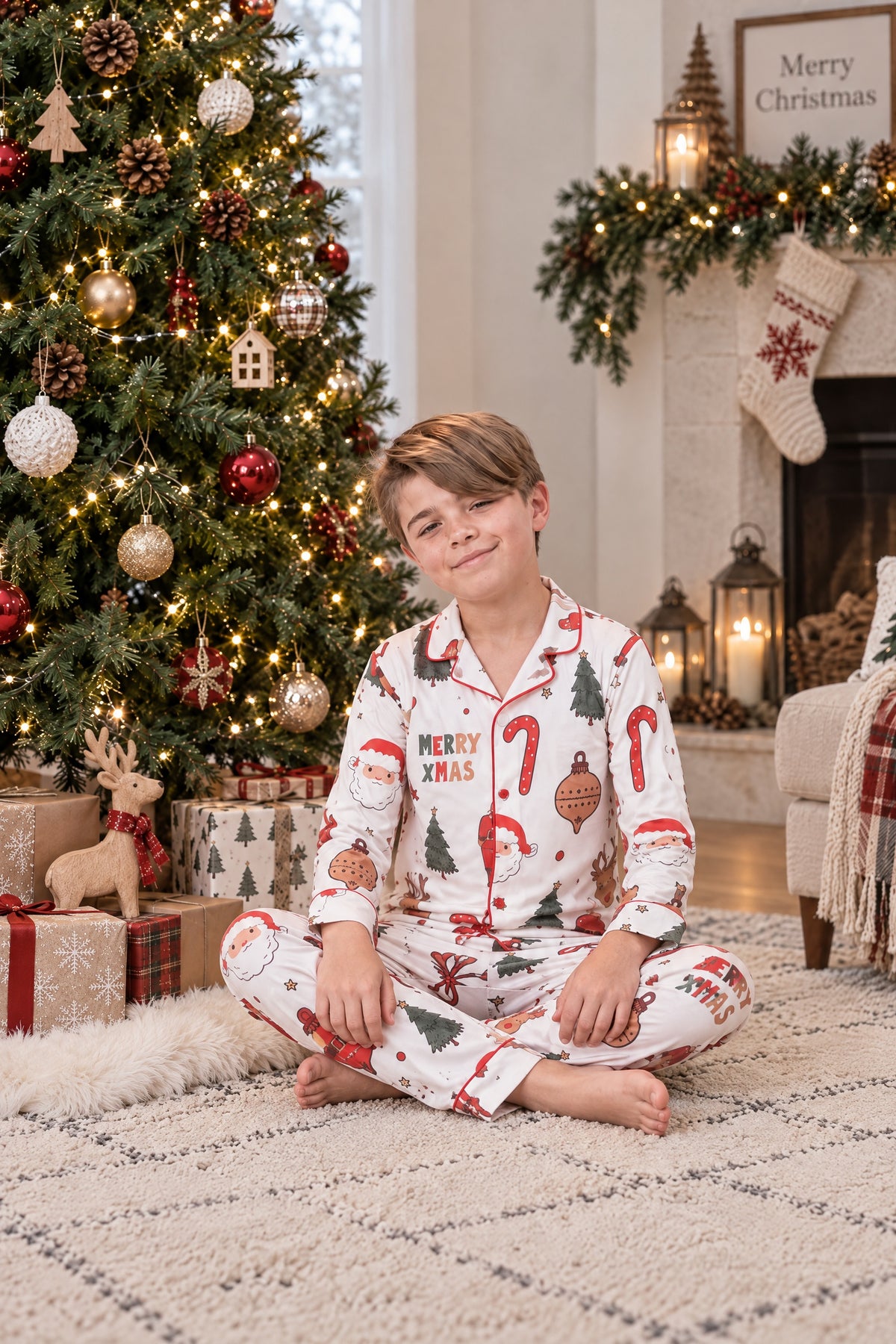 Merry Xmass - KIDS: Camisa Manga Larga y Pantalon