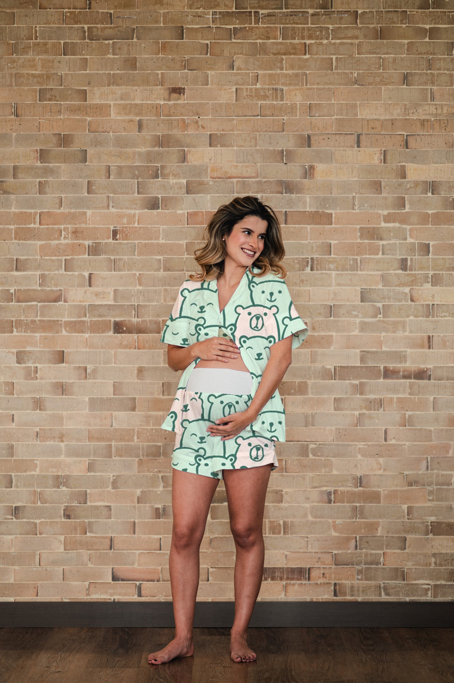 Green Bear - Camisa Manga Corta y Short Maternidad