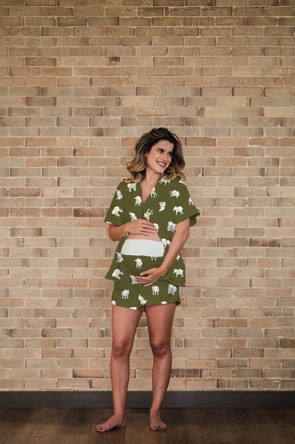 Green Elephants - Camisa Manga Corta y Short Maternidad