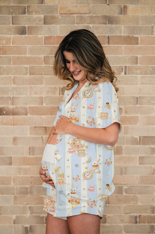 Hora del Té - Camisa Manga Corta y Short Maternidad