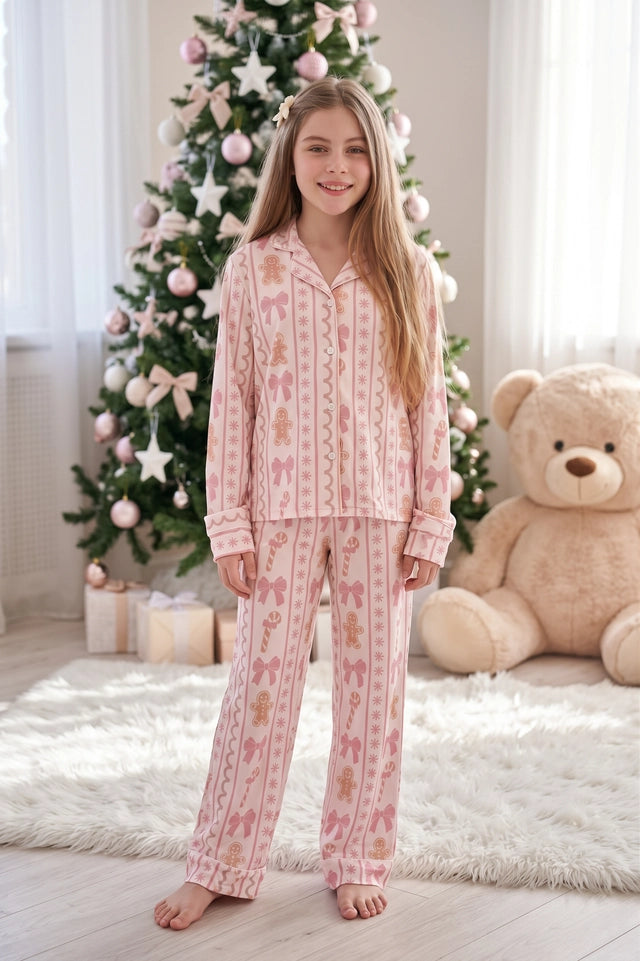 Navidad Rosa - KIDS: Camisa Manga Larga y Pantalon