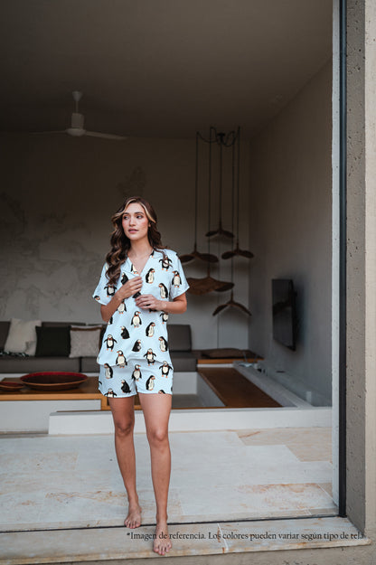 Pinguinos Celeste - Camisa Manga Corta y Short
