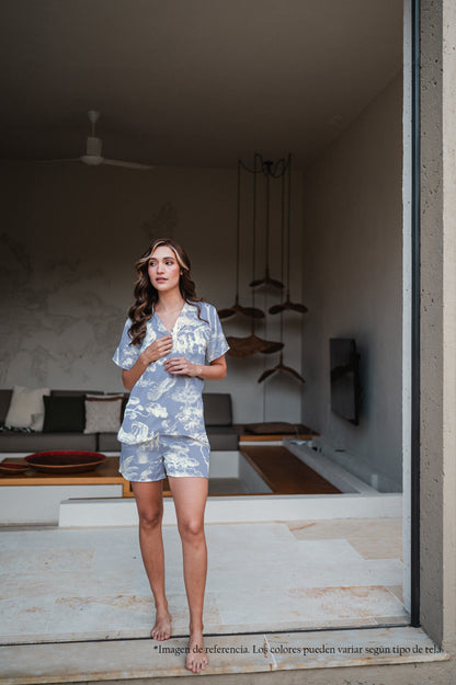 Selva Africana Celeste - Camisa Manga Corta y Short