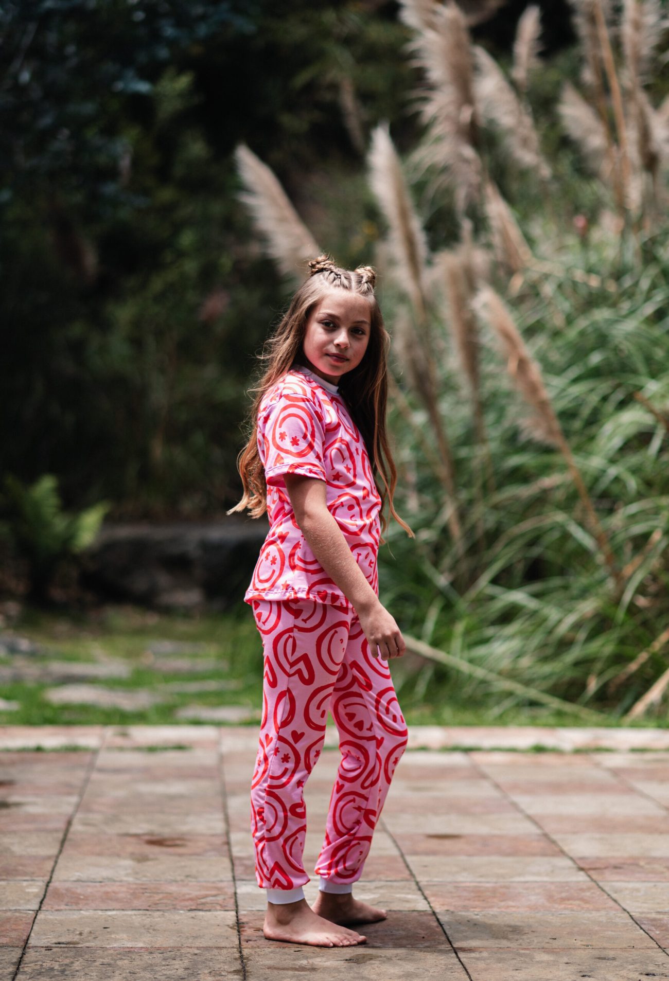 HAPPY FACE PINK - KIDS: Cuello Redondo Manga Corta y Pantalon